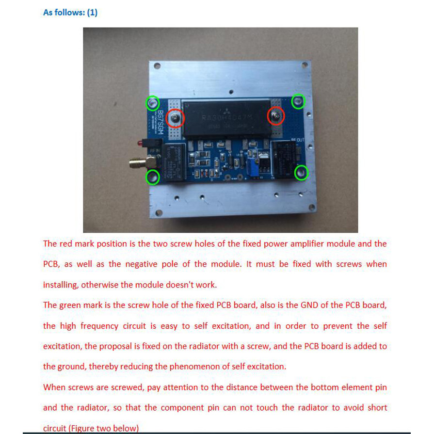 80W UHF VHF RF POWER AMPLIFIER BOARD TRANSCEIVER CONVERSION TX/RX F/ RA30H4047M RA60H4047M HAM RADIO