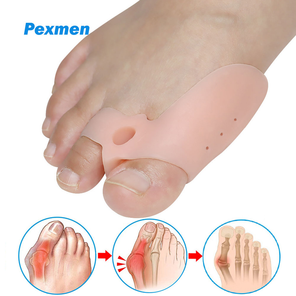 Pexmen 2/4Pcs Soft Bunion Corrector Toe Separators Spacers for Bunion Relief Bunion Cushion