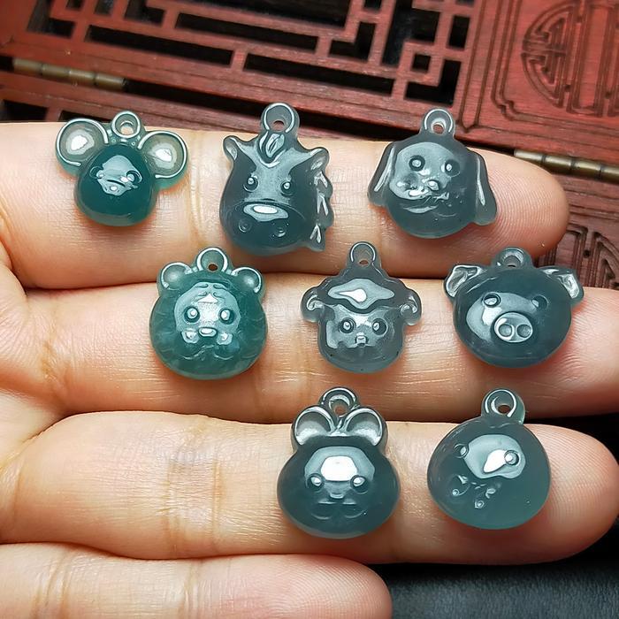 PROMO Kalung Liontin Giok jadeite air biru shio Murah