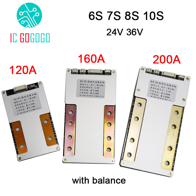 6S 7S Li-ion 8S Lifepo4 24V Lithium Battery Protection Board 25.2V 29.4V 120A 160A 200A BMS ion LFP