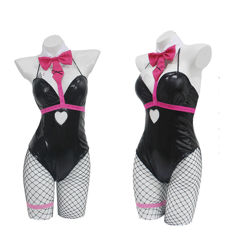 Sexy Mikuu Rabbit Hole Cosplay Black Patent Leather Bunny Girl Sexy Cute Halloween Cosplay Costume
