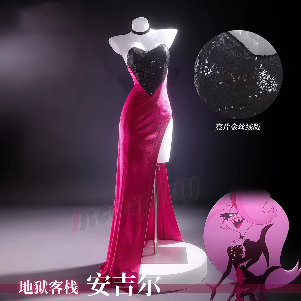 Sexy Angel Cosplay Costume Anime Cosplay Wig Women Pink Evening Dress Costume Suit Angel Cosplay