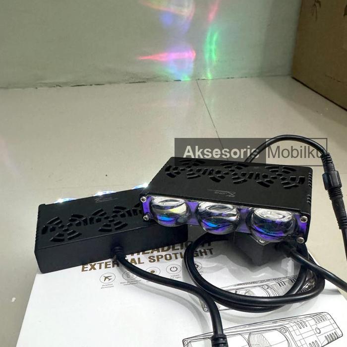 Mini Projie Rgb Lampu Laser Tembak 2 Warna Led 3 Mata Hi Low Import