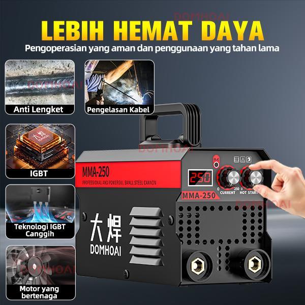 DOMHOAI Mesin Las MMA-250 Inverter Las Listrik Portabel Logam Mesin Las IGBT Tampilan Digital