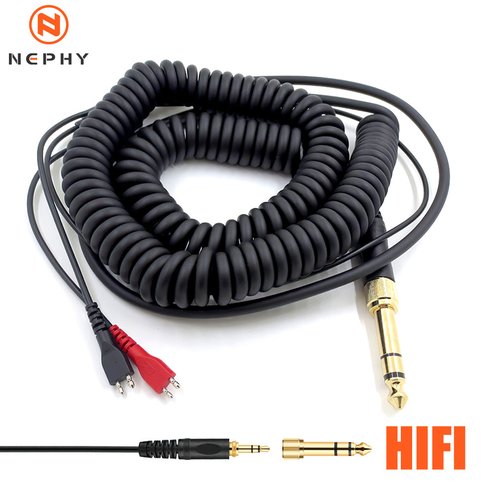 Spring Relief Coiled Headphone Cable For Sennheiser HD25 HD25-1 II HD25-C HD25-13 HD 25 250 450 560