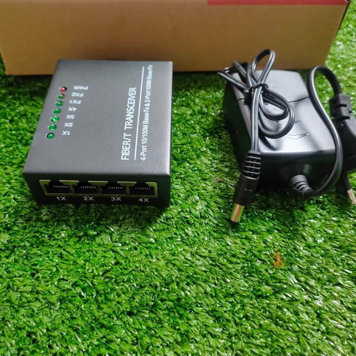 Media Converter 2 Port Fo 4 Port Lan / 2Sc 4Rj45 Support Poe