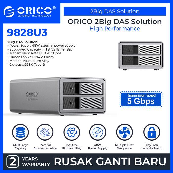 ORICO 2Big DAS Solution 2 Bay MultiBay HDD Enclosure SSD Enclosure Station Security Lock Design