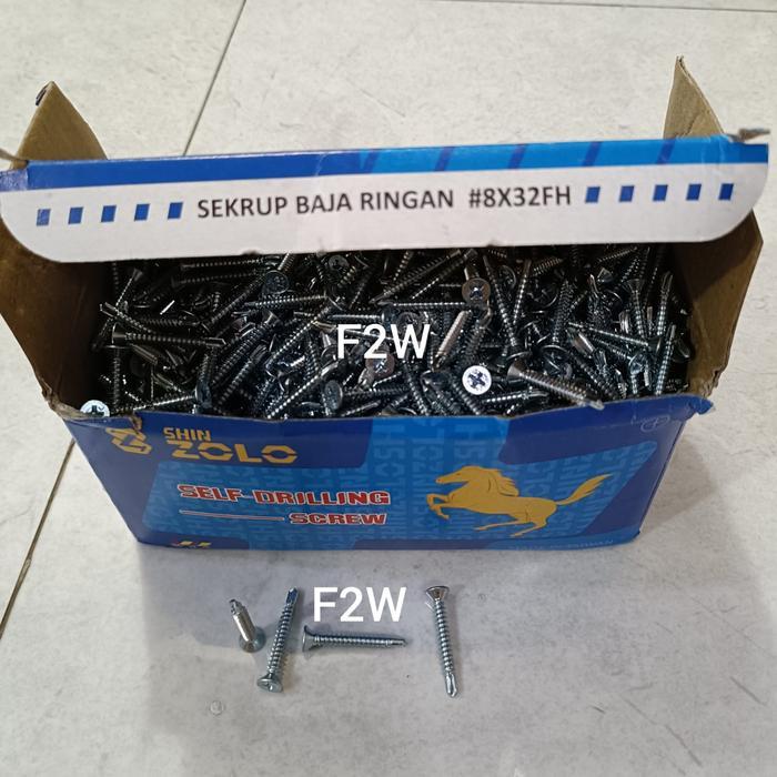 Sekrup Baja Ringan 8X32 Zolo Skrup Roofing Baja Ringan Screw #8