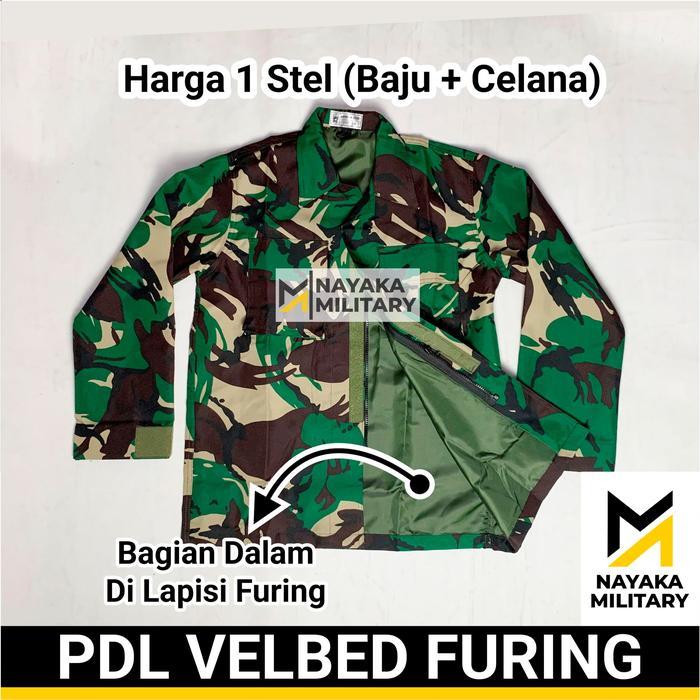 DISKON Seragam Velbed Furing Sleting Loreng Baju PDL TNI Tentara Pakaian READY STOCK
