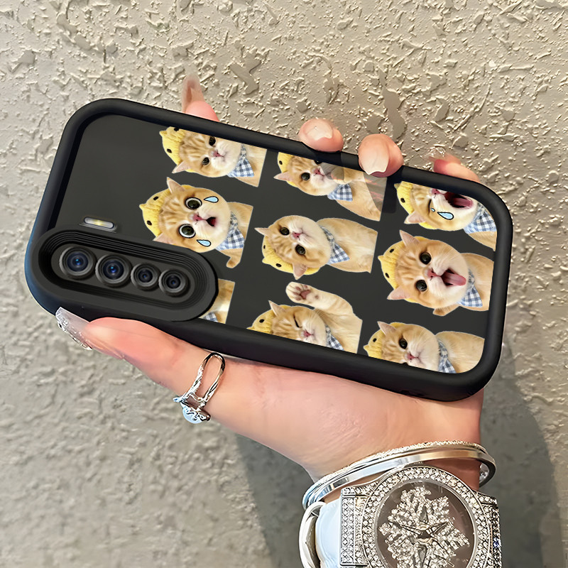 Casing Hp OPPO A91 OPPO F15 OPPO Reno 3 Case Casing HP Foto kucing sapi yang lucu Pola kasus ponsel 