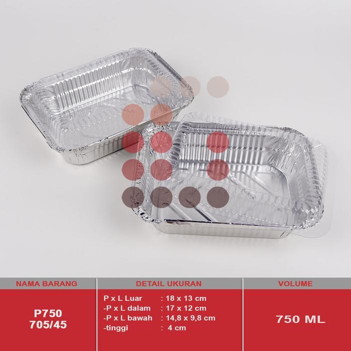 New Alumunium foil cup BX 0750 / P750 + tutup ISI 15 PCS Untuk Dapur