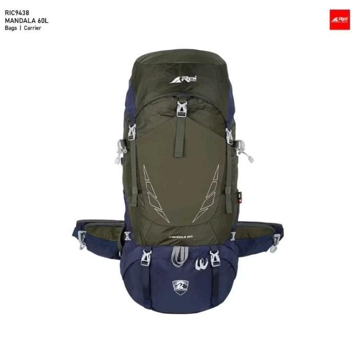 BERGARANSI Carrier / Tas Ransel Gunung Premium Mandala 60L arei outdoorgear Uniseks Pria Wanita