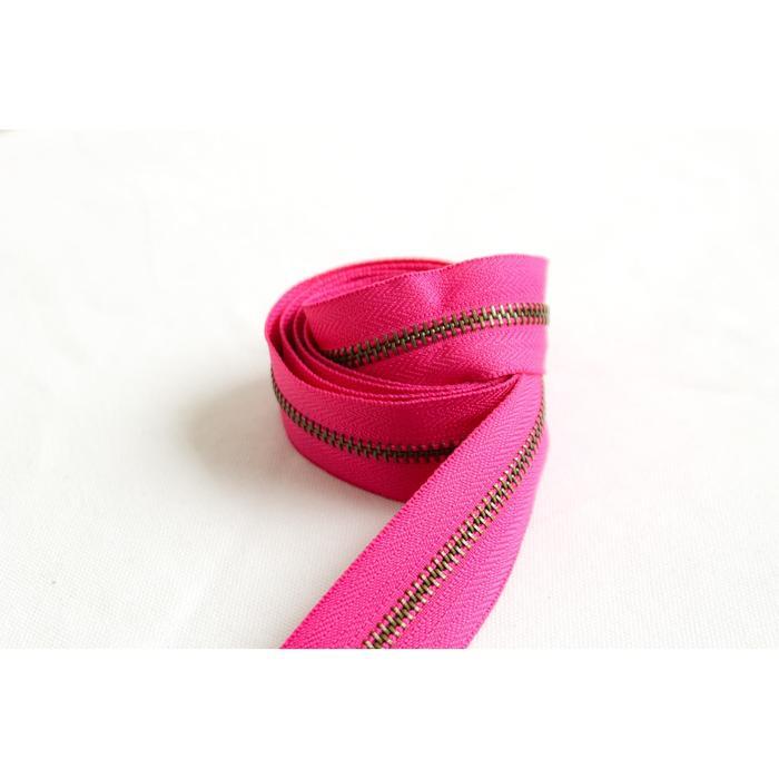 Resleting / zipper besi ATG meteran no. 5 - Pink