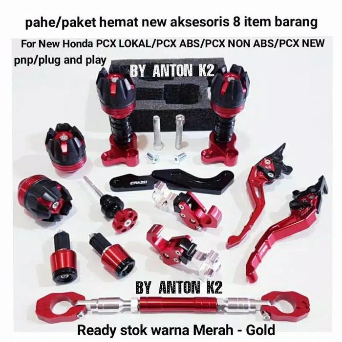 Variasi Aksesoris Paket 8Item Motor Pcx Lokal/Pcx Abs/Pcx 150/Pcx 160