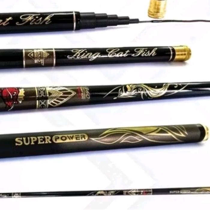 TEGEK KING CATFISH SUPER POWER HITAM GEN 2 (free ujung solid) - UKURAN 540cm