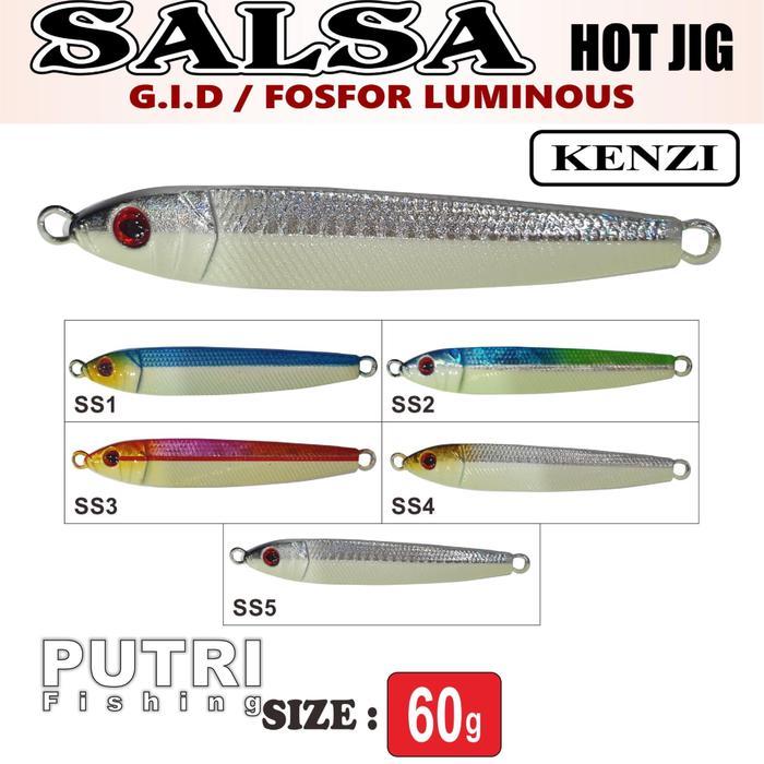 KENZI SALSA METAL JIG 60gr 80gr 100gr pancing umpan Lure - Warna 60 GRAM Spesifikasi SS5