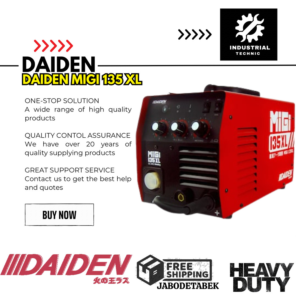 MESIN LAS DAIDEN MIGI 135 XL/ TRAFO LAS / WELDING INVERTER / LAS ARGON