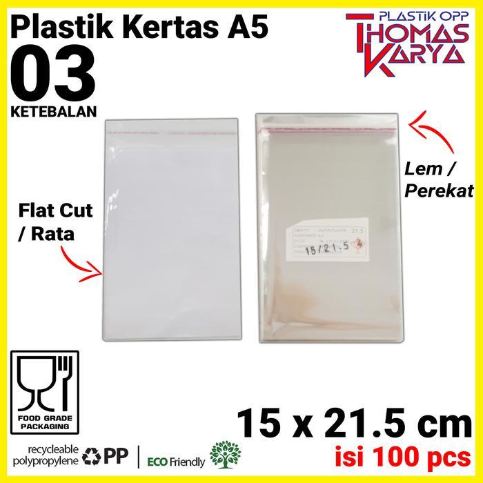 TERLARIS 15x21.5 CM Plastik OPP TIPIS (LEM) Plastik Kertas A5 Plastik Hijab gratis ongkir