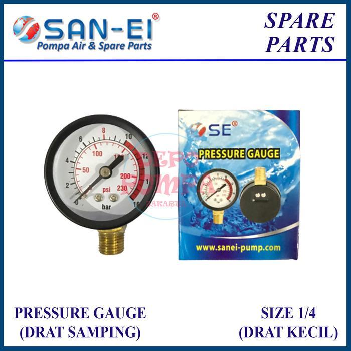 PRESSURE GAUGE POMPA AIR 1/4 (BODY BESAR) / AMPERE METER POMPA AIR BERGARANSI