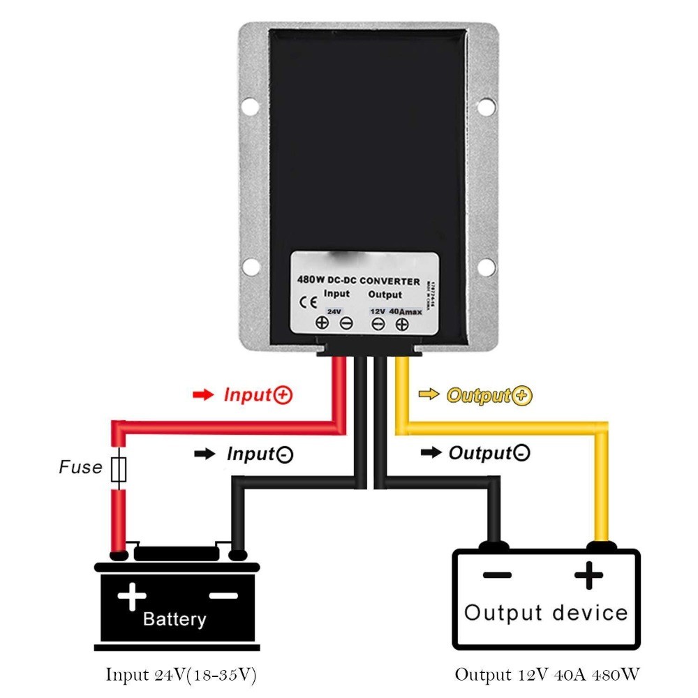 40A 480W Step Down DC 18V To DC 12V DIY Adapter For Milwaukee DIY Power Wheel Inverter Buck Voltage