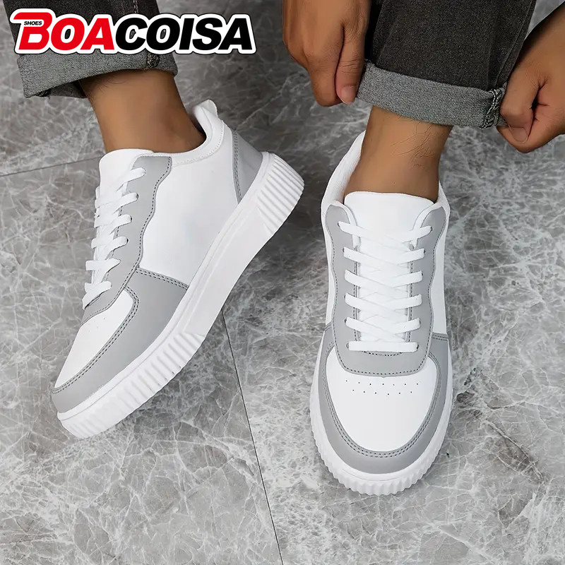 Sepatu Kasual Wanita Breathable Jalan Kaki Sneakers Putih Olahraga Lari Outdoor Pria