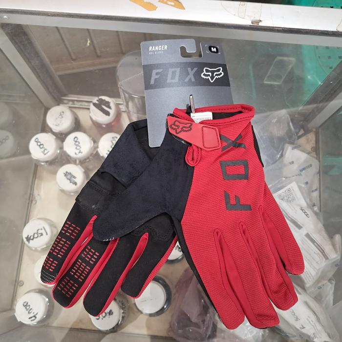 GLOVE FOX RANGER GEL CHILI RED FULL FINGER GLOVES ORIGINAL - SARUNG TANGAN SEPEDA