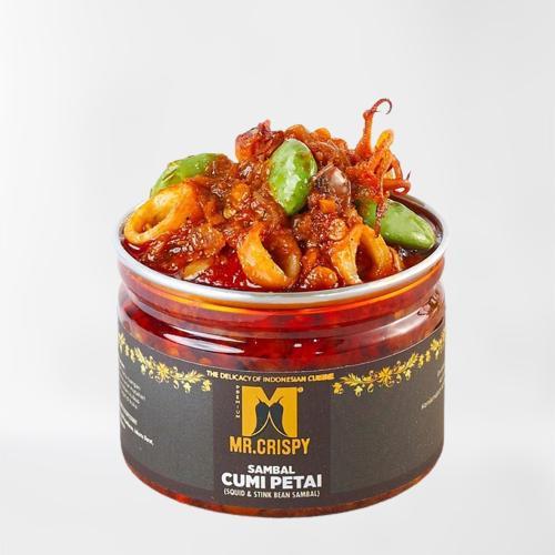 Sambal Mr Crispy Sambel Jengkol, Cumi Pete, , Cumi Asin, Teri Medan, Cakalang, Roa, Bawang, Bebek