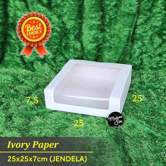 BOX IVORY - KOTAK NASI - DUS KUE - KOTAK CAKE 25x25x7 (JENDELA)