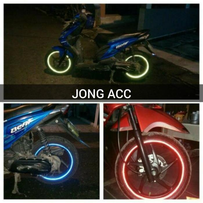 "New" Sticker List Velg Pelek Motor Mobil Glow In The Dark Reflective Tape