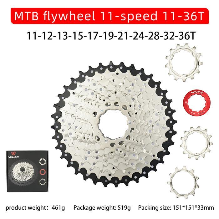 Wake Sprocket 11 Speed 11 - 36T Silver Gear Cassette Seli Mtb