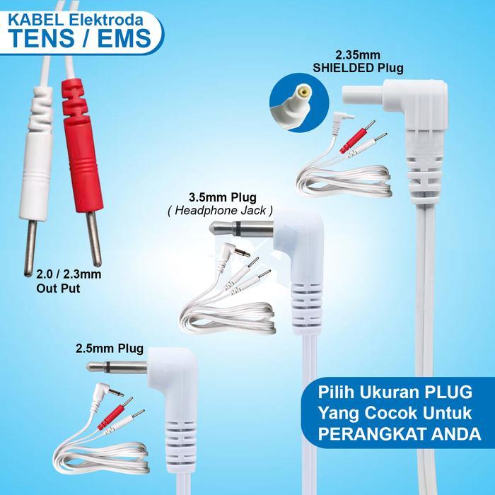 Kabel Tens Ems Plug 2.35Mm 2.5Mm 3.5Mm Out Put Pin 2.0/2.3Mm Terbaik