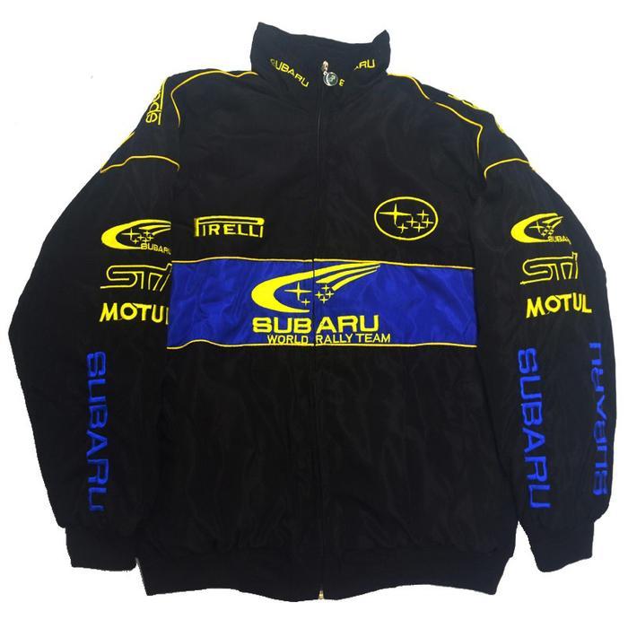 GTY Jaket Racing Vintage Pria Subaru F1 Bordir Premium Sport Varsity Jacket Parasut Waterproof Coat