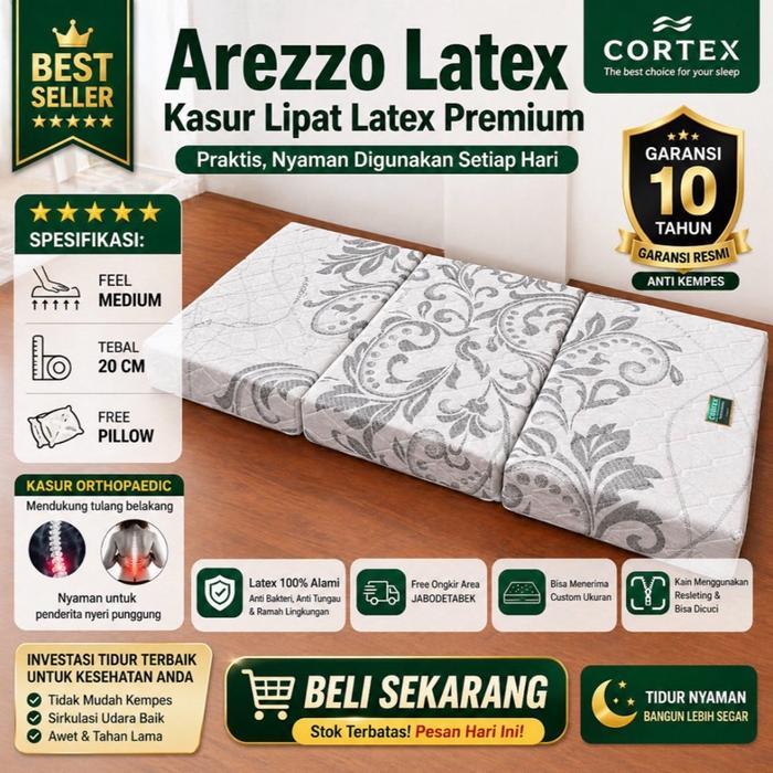 Kasur Lipat Latex Arezzo 20cm - Awet, Nyaman, & Banyak Ukuran (80x200 - 180x200) Furniture Minimalis