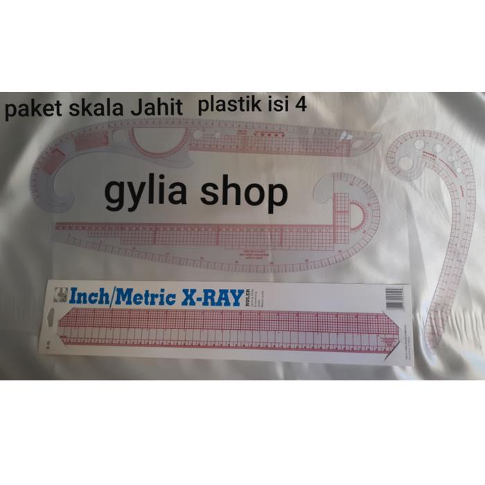Paket Skala Jahit isi 4 / Skala Plastik / Penggaris Pola Jahit