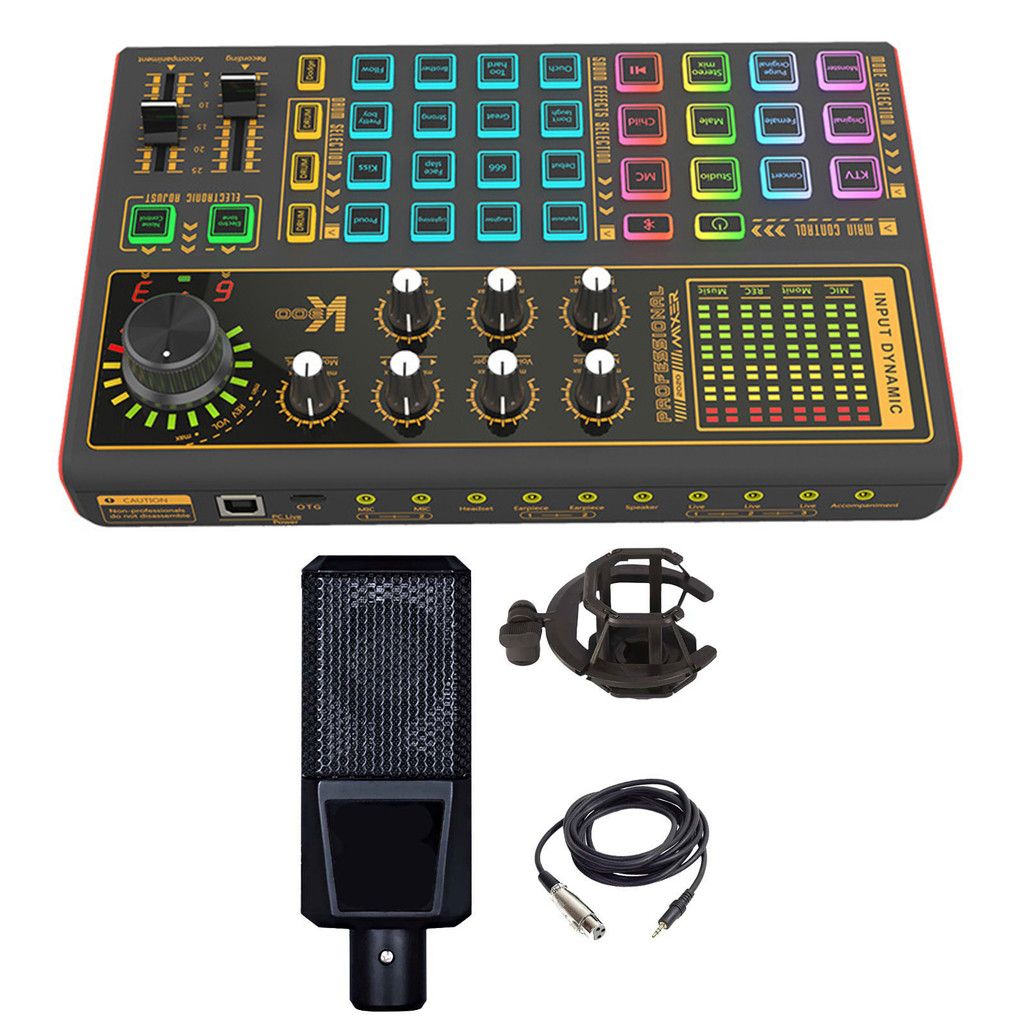 BARU Computer and Mobile Phone Live Streaming Sound Card for Online Singing Chatting Live Video Stre