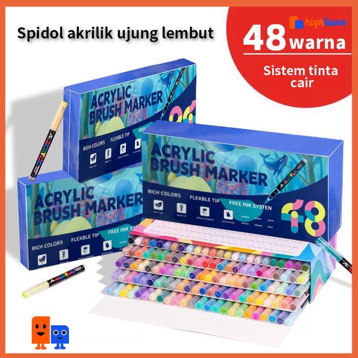 NEW PORODUK HIGHTUNE LIQUID TYPE ACRYLIC MARKER SPIDOL AKRILIK CAIR LANGSUNG