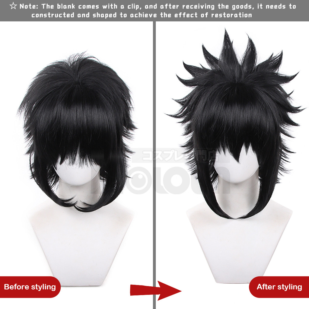 Holoun Anime Uchiha Sasuke Cosplay Wig Rose Net Synthetic Fiber Adjustable Size Heat Resistant Cap