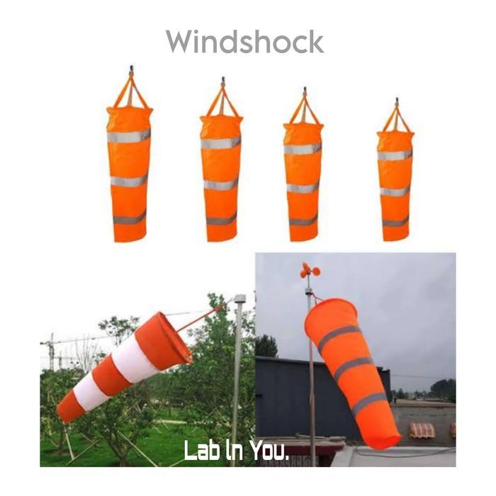 Windsock Petunjuk Arah Angin Orange Ukuran 1 M