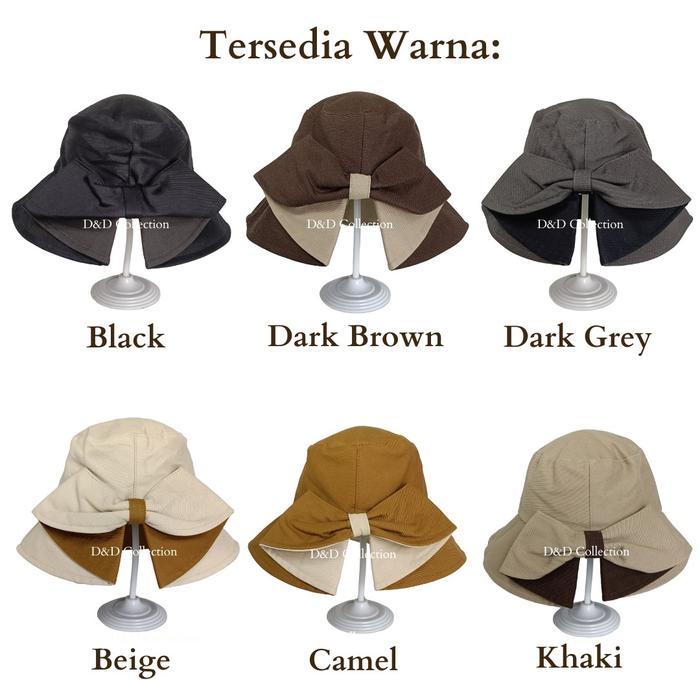 TopiBucketPitaLebarWideBrimBucketHatTopiHijabWanita
