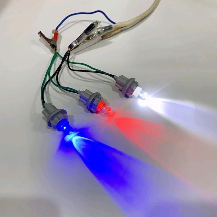 Bohlam lampu sein lampu senja kota LED 12V kedip 7 warna universal motor Motorcycle