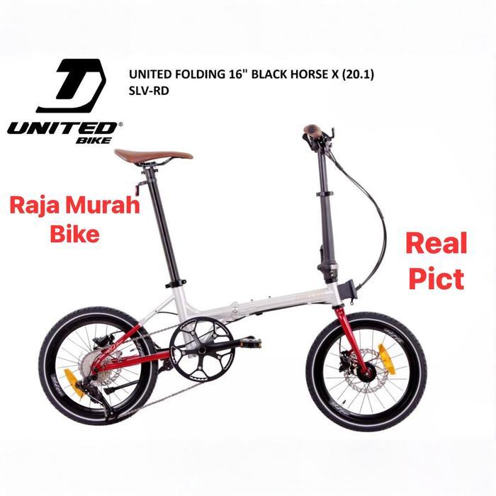Sepeda Lipat Folding Bike 16 United Black Horse X 20.1 Sepeda Lipat 16 Inch United Black Horse - Sil