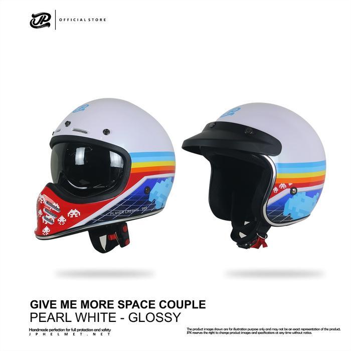 NEW PRODUK HELM FULL FACE PRIA WANITA RETRO CAKIL HARIAN MOTOR TEBAL NYAMAN SNI DOT COUPLE JP RETRO