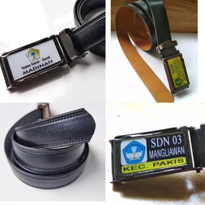 Ikat Pinggang Custom Logo Sekolah / Sabuk Logo Sekolah Custom Untuk Sd Tk Mi Ukuran Kepala Gesper