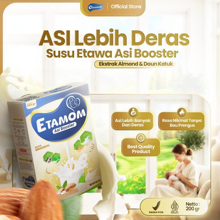 Lariss Maniss Etamom Asi Milk Susu Etawa Bubuk Plus Almond Daun Katuk & Ikan Gabus 200 Gr Halal Bpom