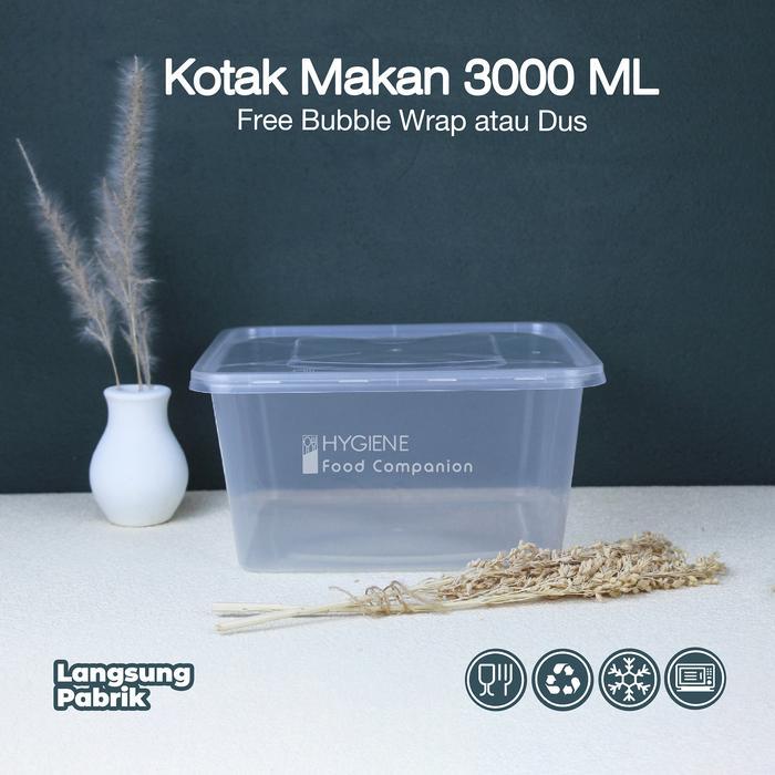THINWALL 3000 ML PERSEGI KOTAK MAKAN 3000ML PLASTIK