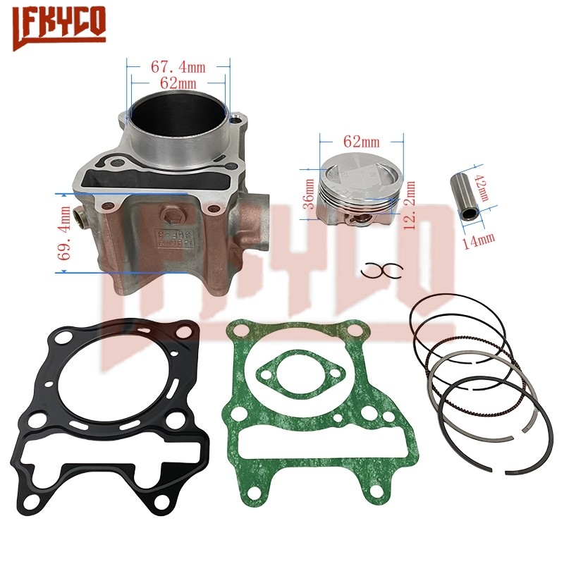 NEW Motorcycle Big Bore 62mm Cylinder Kit Set Motor for Honda WW150D PCX150 2013-2018 12100-KZY-701 