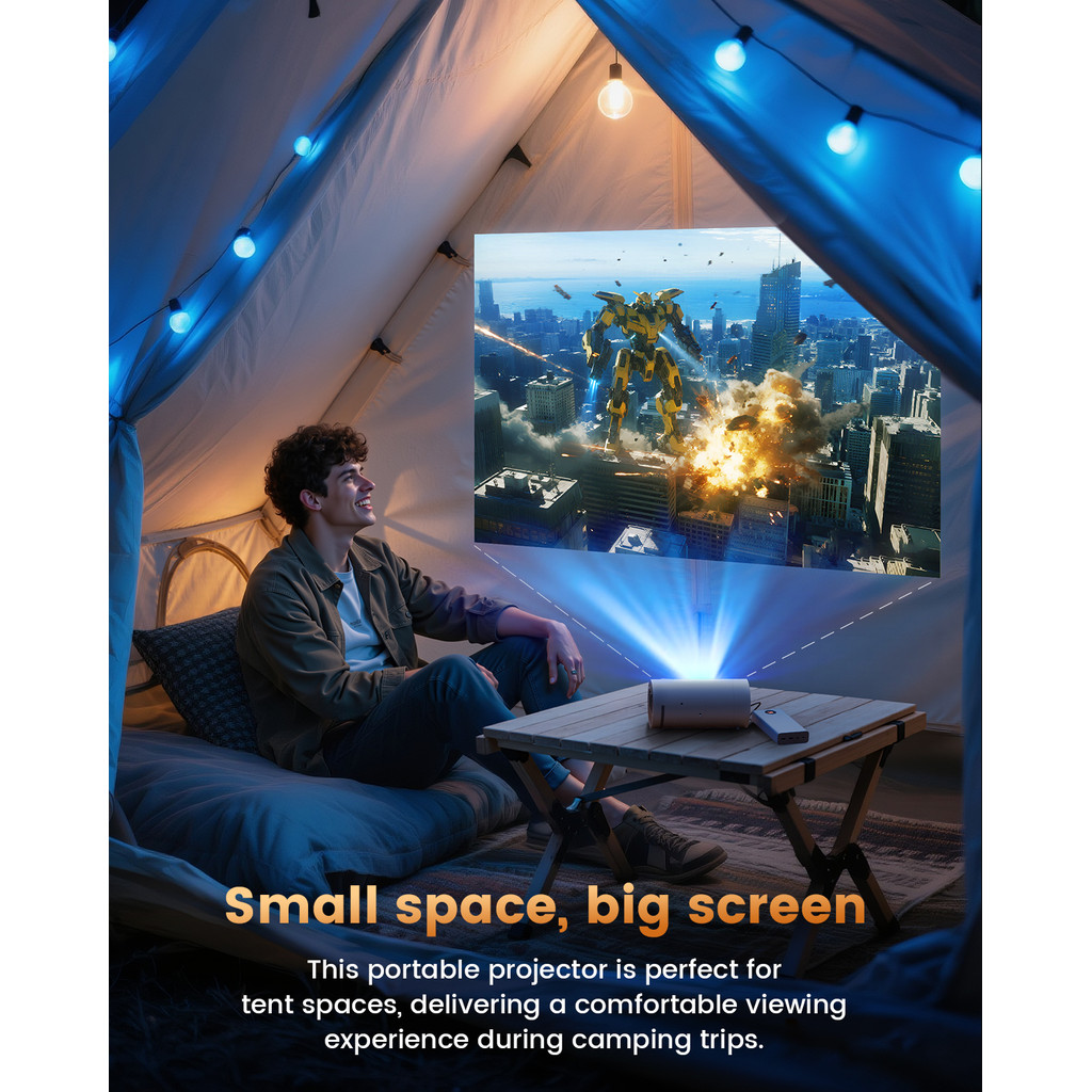 Newest Home Projector Q8 Mini Android 13 WIFI 6 With Speakers Portable Cinema Outdoor Projector