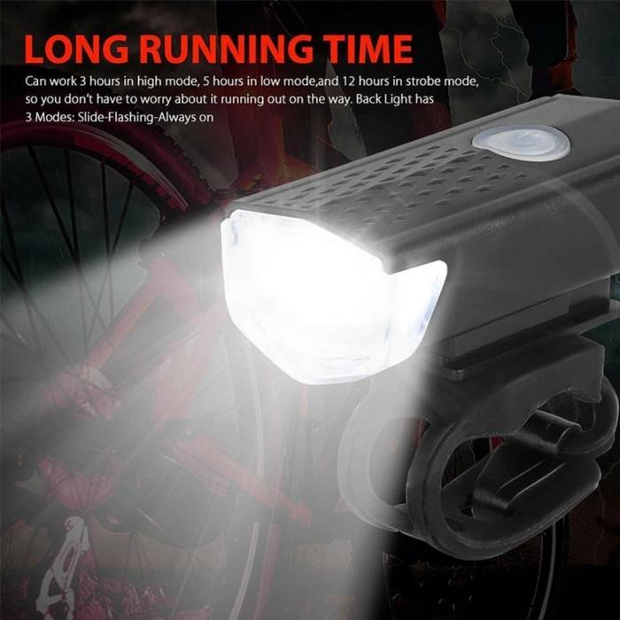 Rockbros - Lampu Sepeda Depan Led Usb Rechargerable