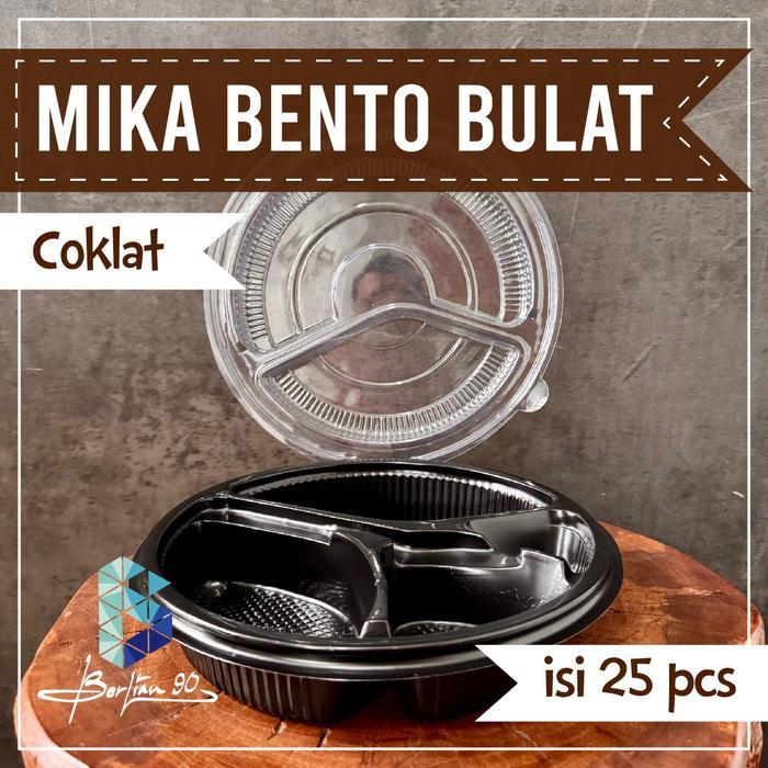 ( ISI 25 ) Mika Bento Bulat / Box Bento Bulat / Mika Tray Bento Bulat / Mika Bento Bulat Food Grade