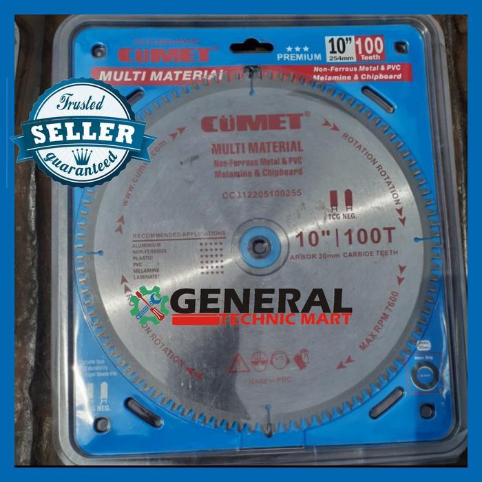 MATA GERGAJI MULTI MATERIAL KAYU,PLASTIK,ALUMIUM,TULANG10"X100T CUMET
